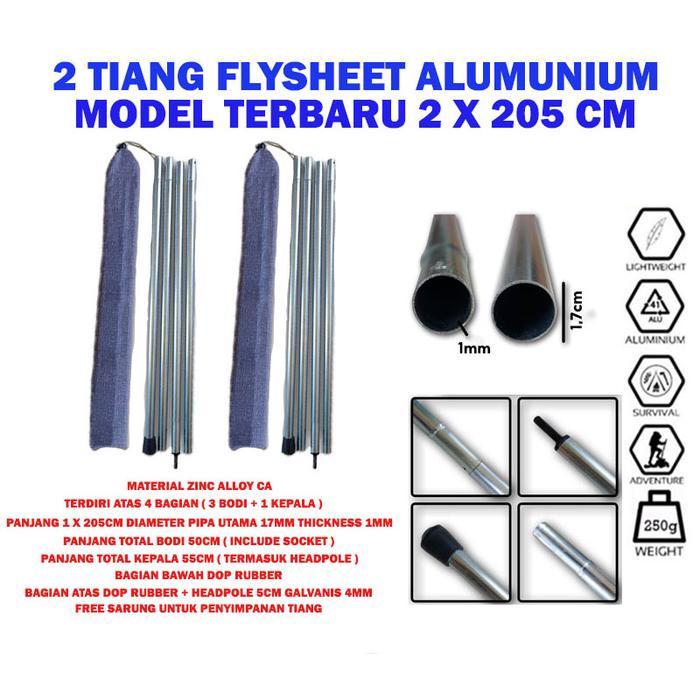 Eiger Adventur'e - tiang steel galvanis flysheet penyanggah pilar outdoor - Tiang Flysheet Tiang