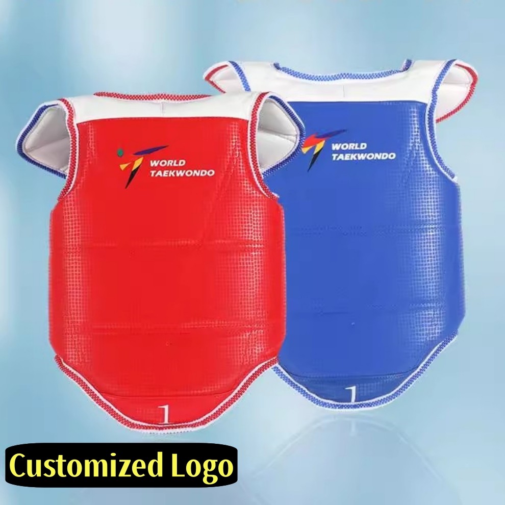 WTF Taekwondo Body Protector Sparring Chest Gear Breast Guard TKD Karate Solid Reversible Chest