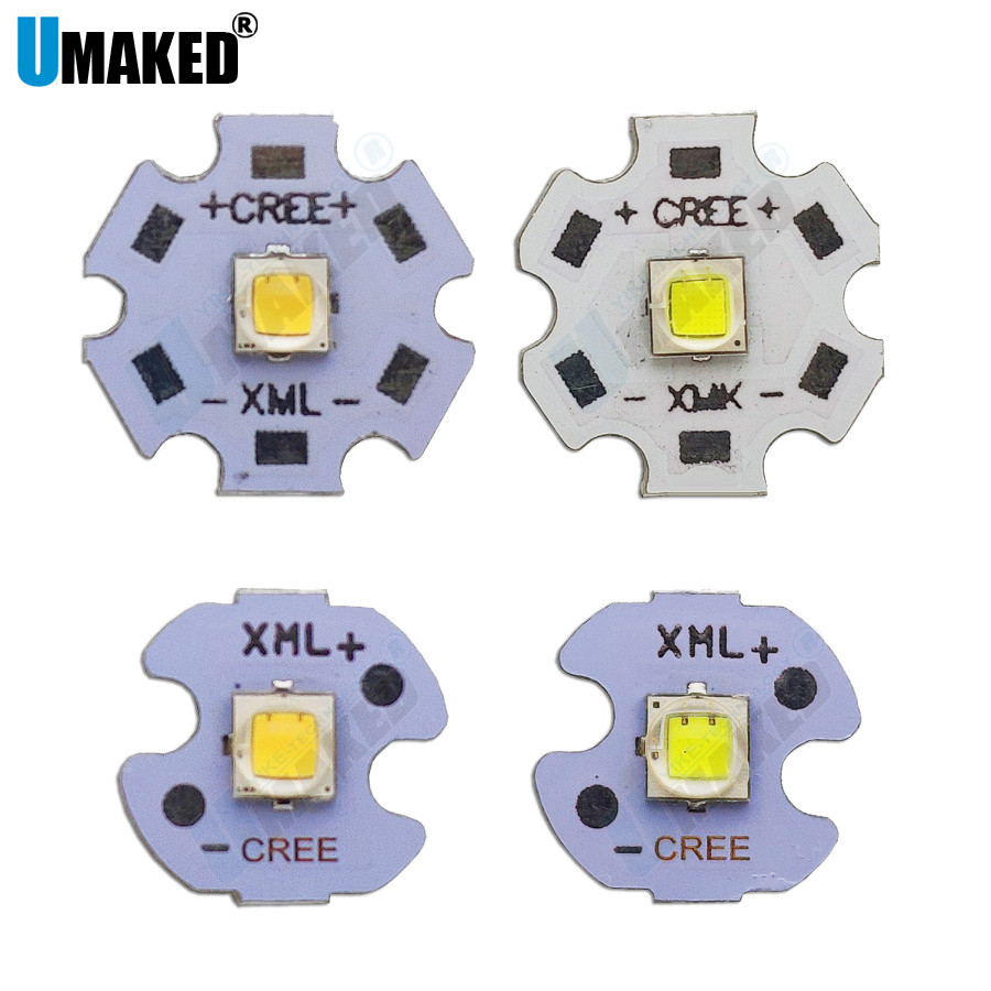5PC 10W CREE XM-L2 LED light emitter diodes WW/W/R/G/B/UV Light Power LED chip on 20mm 16mm PCB
