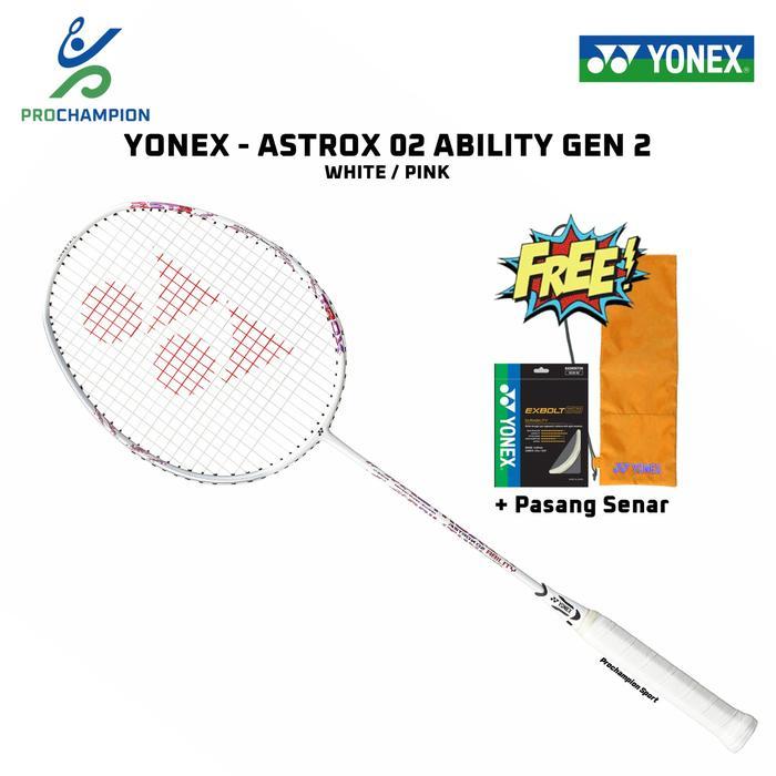 Raket Badminton Yonex Astrox 02 Ability Gen 2 White Pink