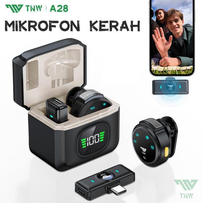 Tntgmusic- Tnw A28 Wireless Microphone Magnetic Clip On Mic Lavalier Microphone Hp Plug & Play