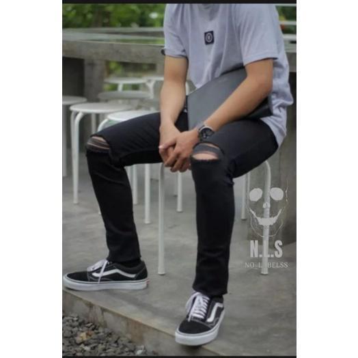 hez3- Celana Jeans Putih Skinny Stretch Pria Celana Putih Sobek Celana Sobek Putih Sobek