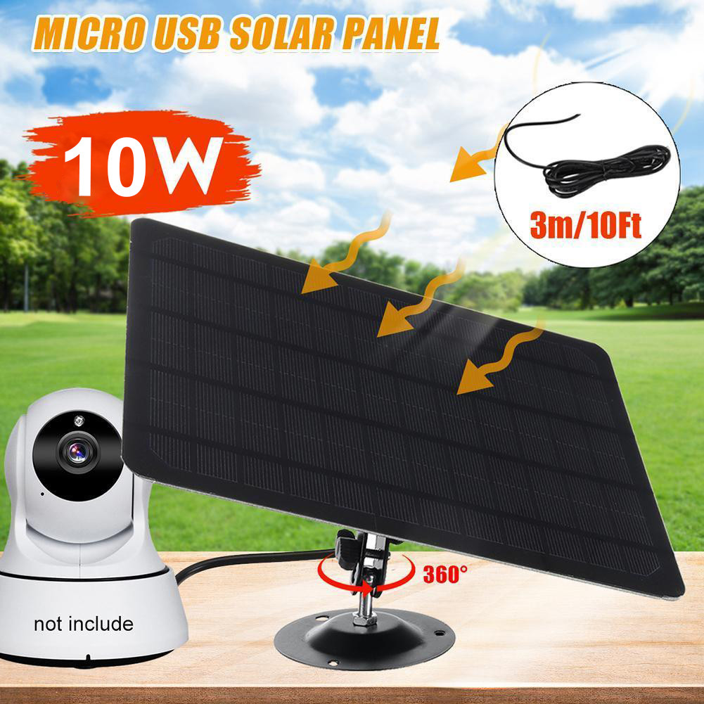 5V 10W Solar Panel 360 Adjustable Mounting Solar Panel Charger Solar Charging Panel for Security
