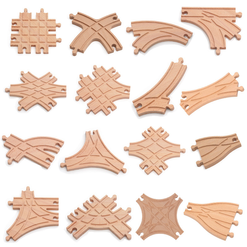 Wooden Train Track Wooden Railway Compatible with Thomas All Major Brands Wooden Toys for Kids Track