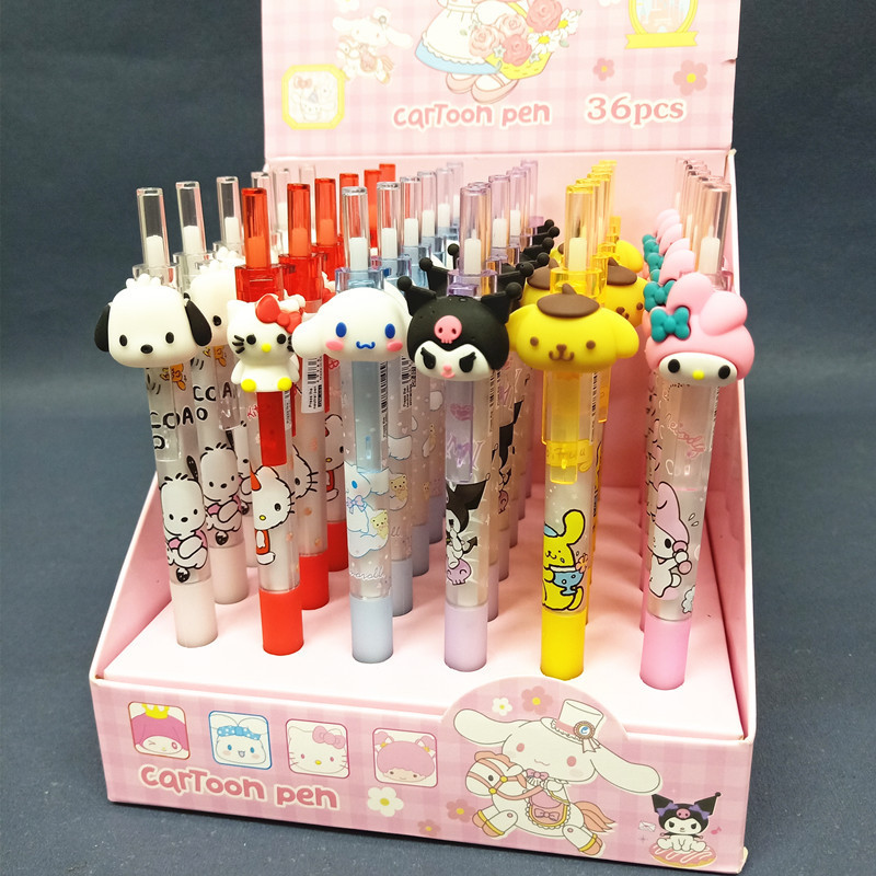 Sanrio Press Type Unisex Pen Cute Cartoon Silicone Unisex Signature Pen Study Office Stationery Supp