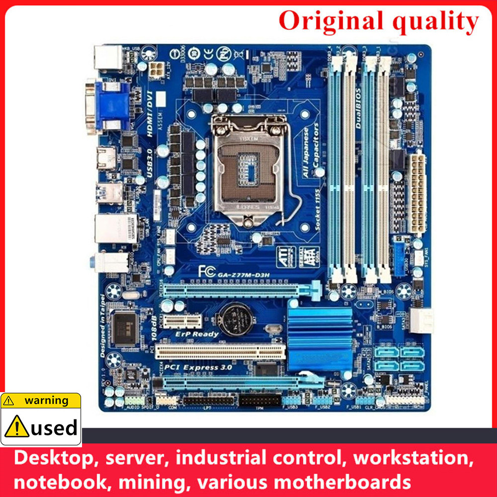 For GA-Z77M-D3H Z77M-D3H Motherboards 1155 DDR3 32GB m-ATX For Intel Z77 Overclocking Desktop Mainbo