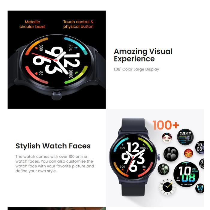 HAYLOU SOLAR LITE SMART WATCH IP68 SP02 1.38" DISPLAY