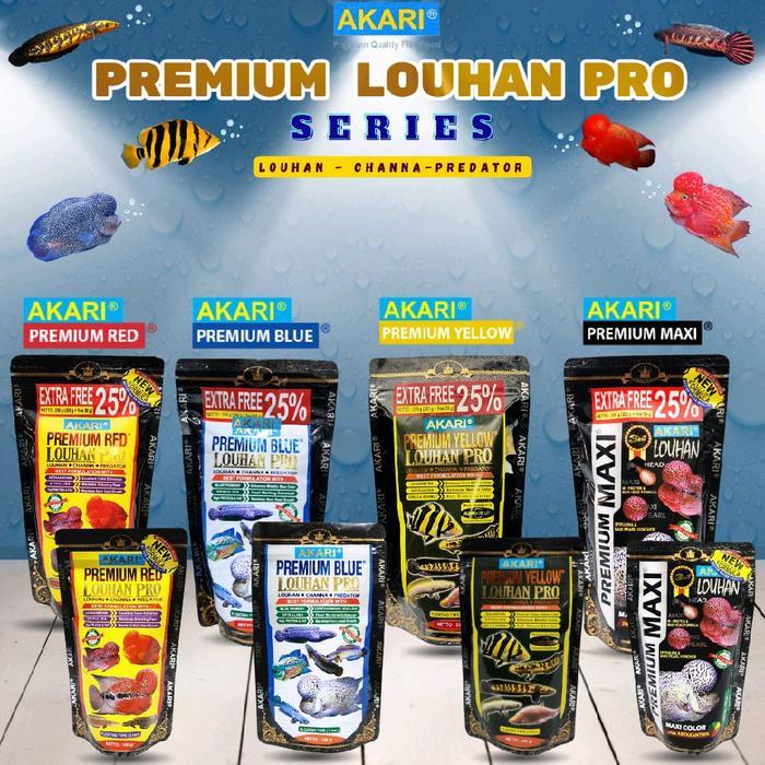 nt39- Akari Premium Red Blood Red Parrot 250Gr Makanan Ikan Pakan Oscar Louhan Parrot Pigmen