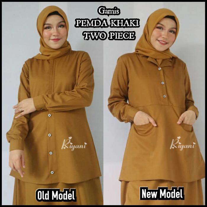 Gamis Khaki Pns Pemda Seragam Dinas Guru Syari Muslim by Riyani