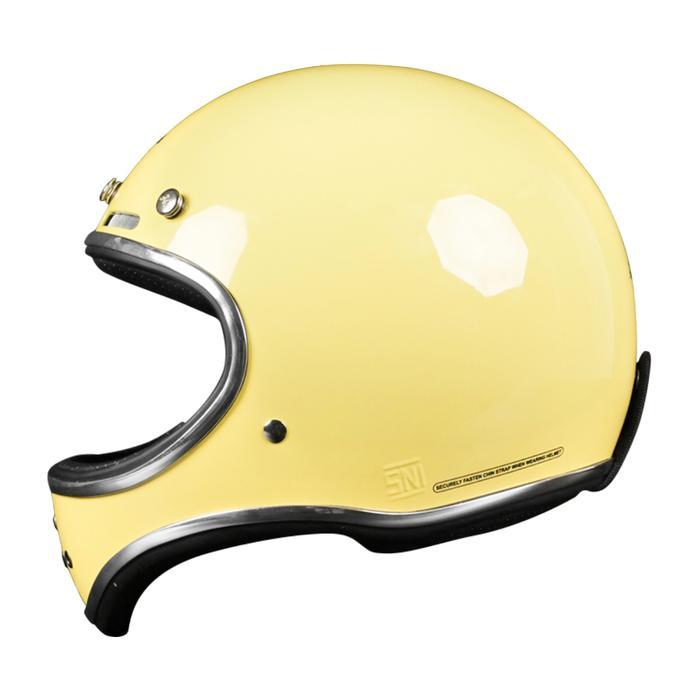 HOWARD SMITH BOBBER RETRO HELM FULL FACE - LIME YELLOW