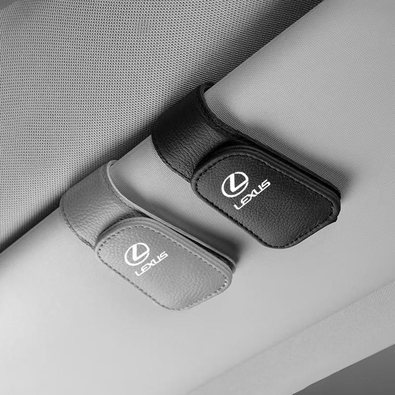 Lexus Car Sun Visor Sunglasses Holder PU Leather Glasses Clip For RX330 IS250 Ct200h ES300h RX350