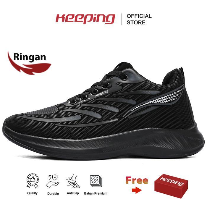 TERMURAH Keeping Sepatu Pria Running Sepatu Sport Cowok Keren Shoes Sepatu Olahraga Hitam Sepatu