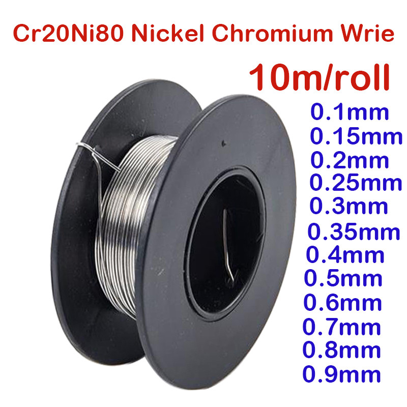 Nichrome Wire Cr20ni80 Nichrome Heating Wire 10m/Roll 0.1mm-1.5mm