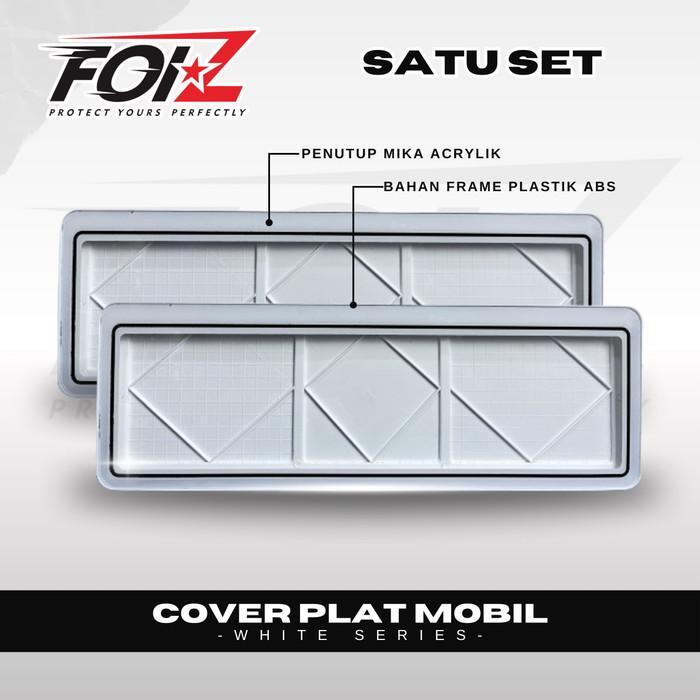 Cover Plat Nomor Mobil Acrylik PUTIH Tempat Plat Nomor Putih 1Set