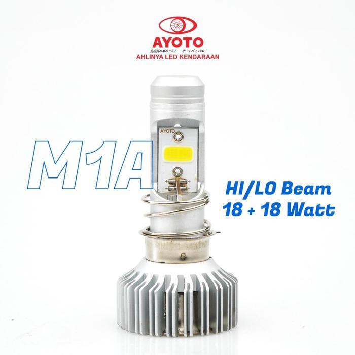 Lampu Motor Depan Led Ayoto M1A & M1A Pro H6 Ac Dc Motor Bebek/Matic Ac Dc