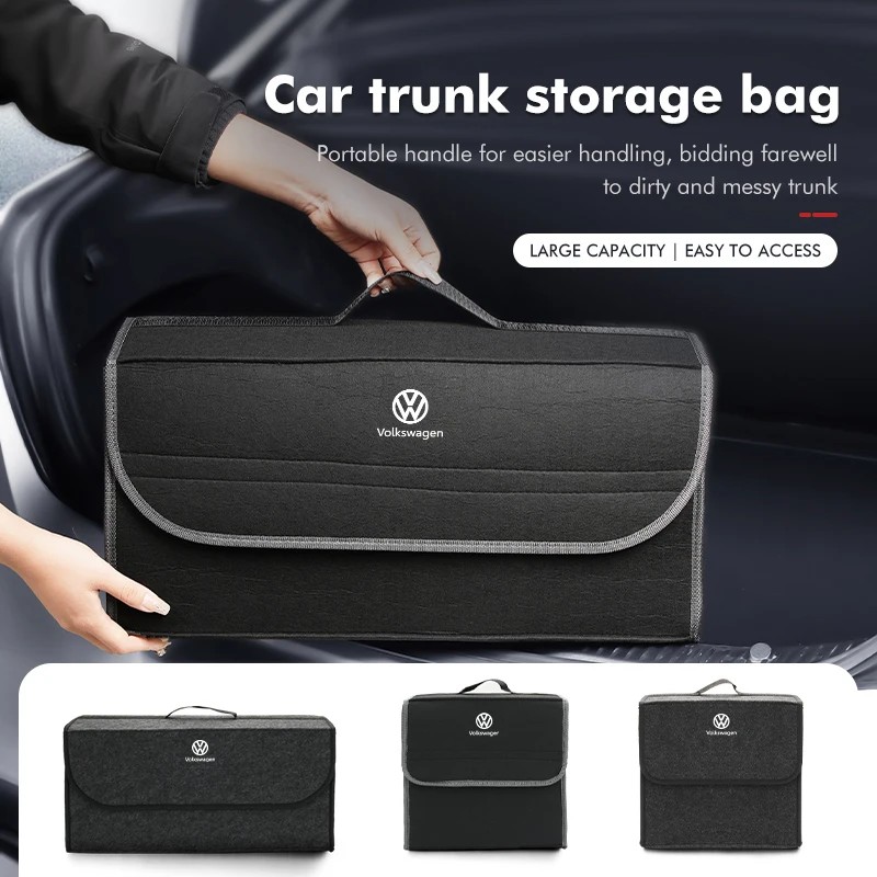 Felt Car Trunk Storage Box Foldable Large Capacity Container Bag For Volkswagen VW Scirocco Jetta