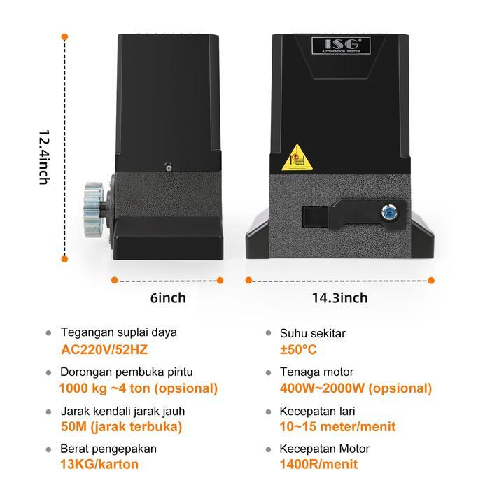 ISG Automatic Sliding Gate Door Hardware Mesin Pembuka Pintu Pagar Otomatis Remot