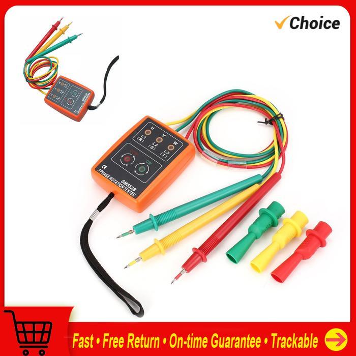 Sm852B 3-Phase Rotation Tester Digital Phase Indicator Detector Led Buzzer Phase Sequence Meter
