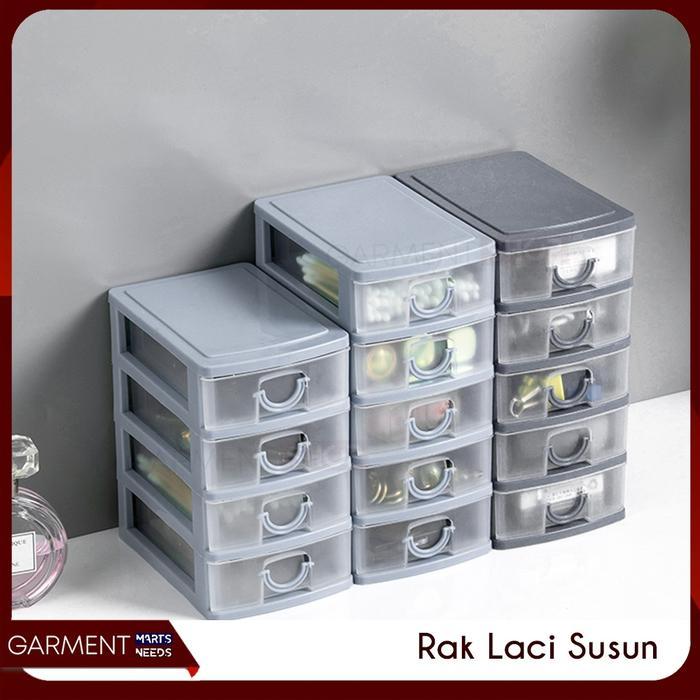 Laci Plastik 4 5 Susun Rak Meja Kosmetik Tempat Stationery Organizer Penyimpanan Laci Mini Tarik