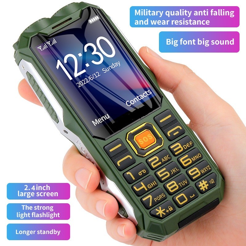 Durable Rugged Outdoor Mobile Phone Power Bank Big Battery SOS Dial Fast Call Blacklist Voice Change