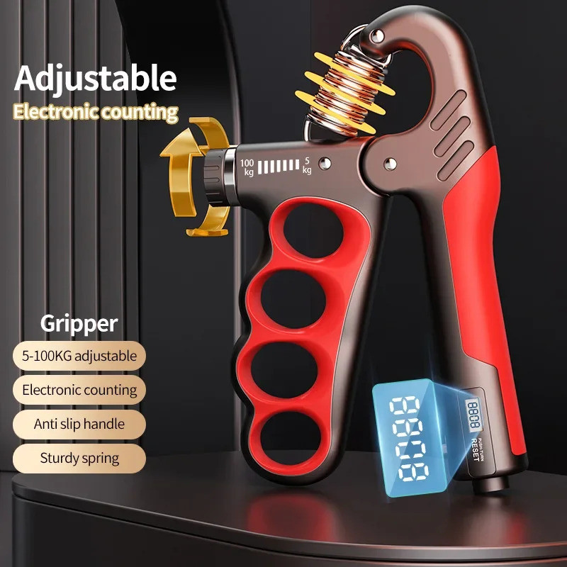 5-100Kg Adjustable Electron Counting Grip Strength Trainer Wrist Expander Hand Grip Strengthener