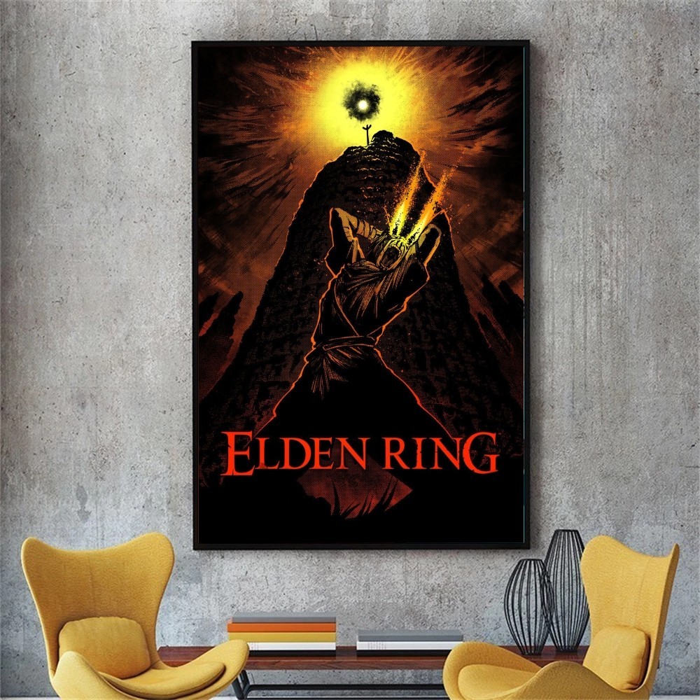 Game-Elden-Ring Poster No Framed Poster Kraft Club Bar Paper Vintage Poster Wall Art Painting Bedroo