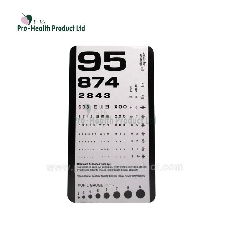 Mini Pocket Size PVC Eye Sight Test Vision Chart Projector for Medical Science