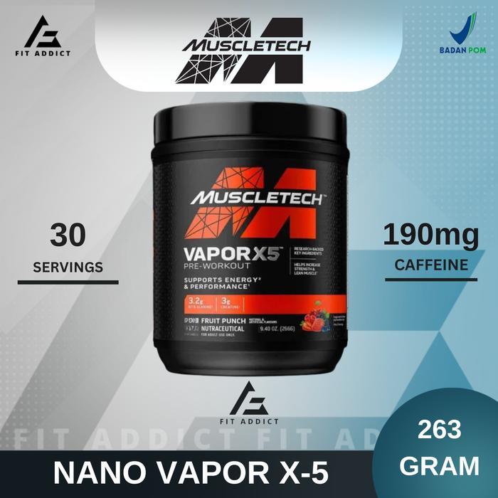 Muscletech Nano Vapor X5 Next Gen 30 Serving X 5 Pre Workout Pwo