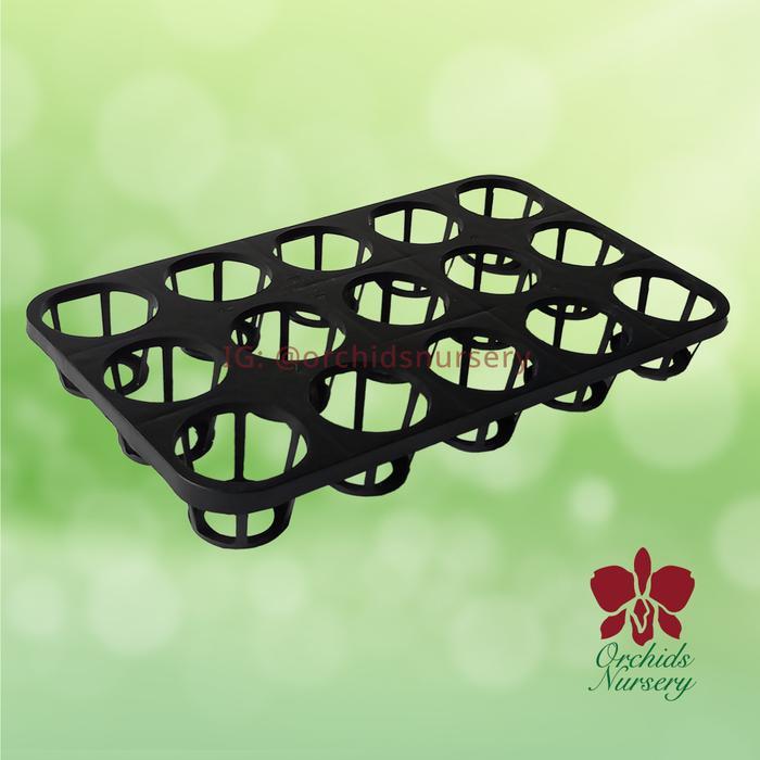 Gardening Mikha Tray Anggrek/Tanaman Import Taiwan 2.5 Inc - 15 Hole (L45*W27*H6Cm)