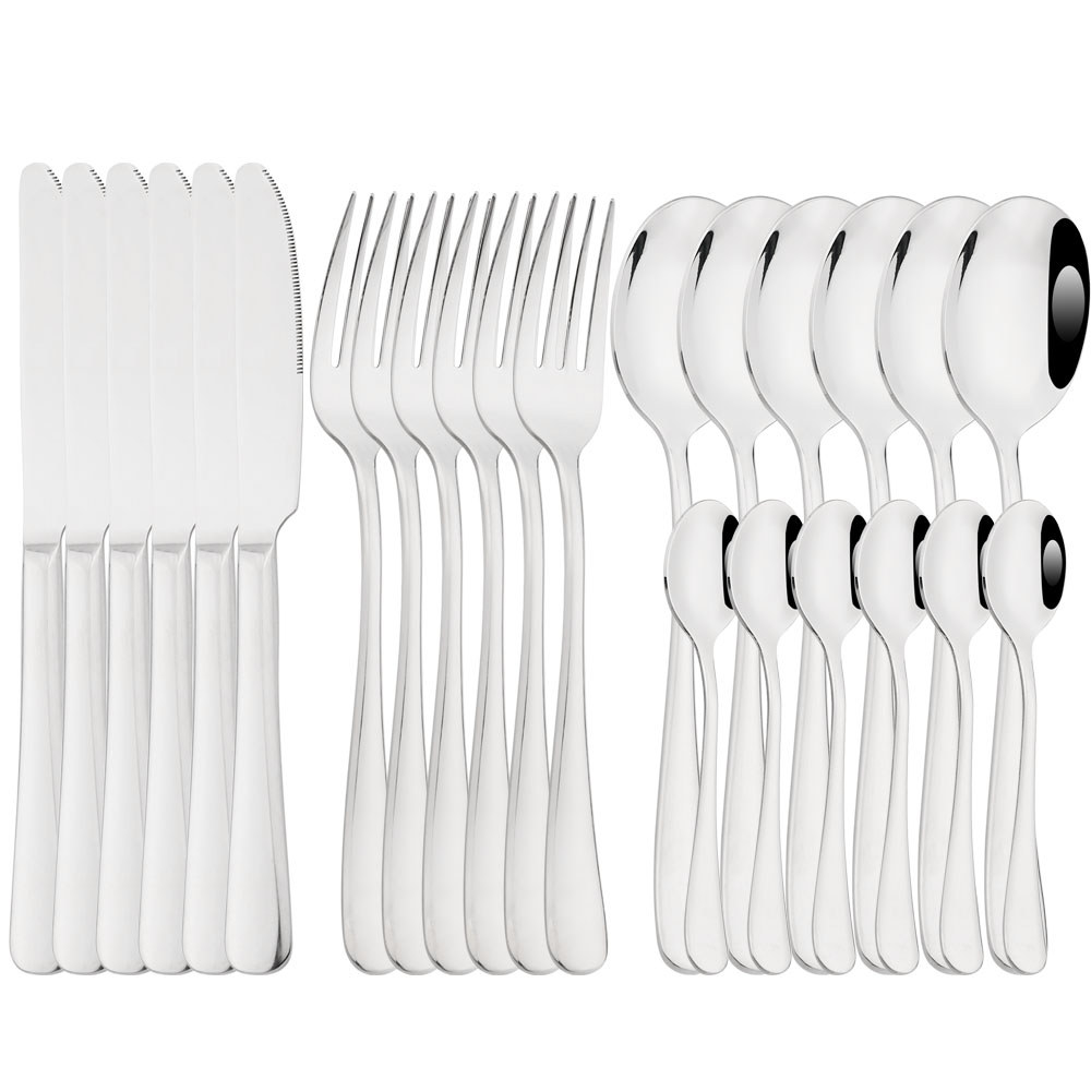 Luxury Classic Dinner Cutlery Set 6/24Pcs Dinnerware Set Stainless