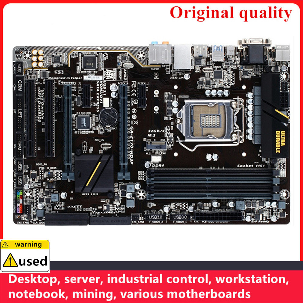 For GA-Z170-HD3P Z170-HD3P Motherboards LGA 1151 DDR4 64GB Intel Z170 Overclocking Desktop Mainboard