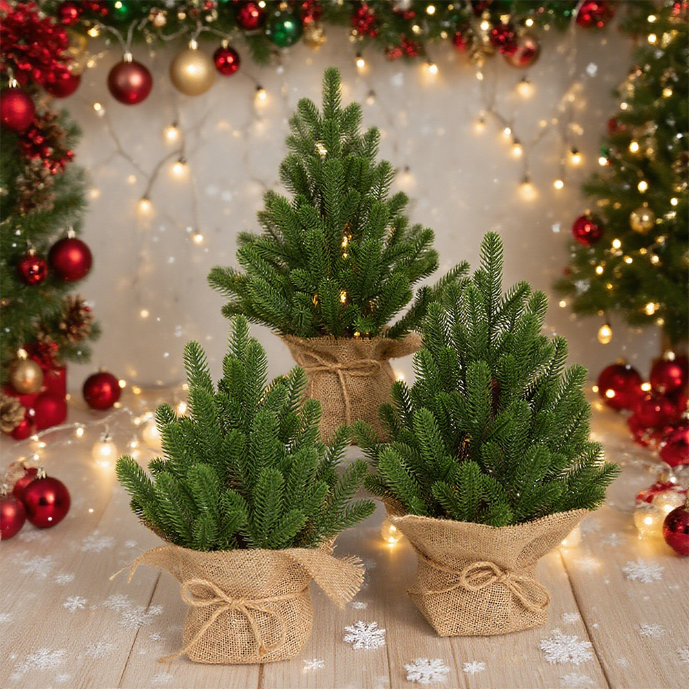 Mini Christmas Tree Artificial Small Tree Artificial Mini Xmas Miniature Pine Christmas Tree with