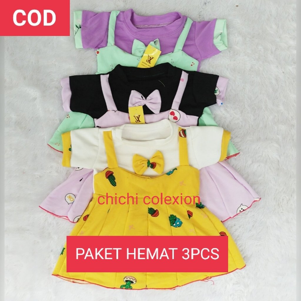 PAKET HEMAT 3PCS//DRESS ANAK PEREMPUAN MODEL KODOK TERBARU//BAJU DRESS ANAK PEREMPUAN MODEL KODOK TE