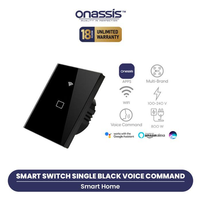 ONASSIS SMART SWITCH SINGLE BLACK VOICE COMMAND