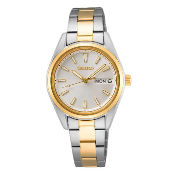 Jam Tangan Wanita Seiko Classic SUR454P1 SUR454P1X1 Strap Stainless Steel Dual Tone Color Women Disc