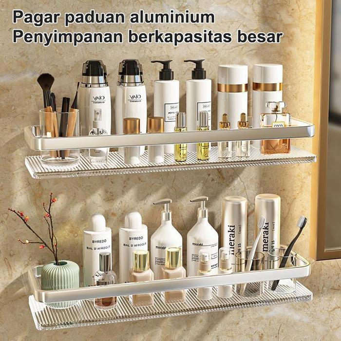 Ikea Home - Rak Shampo Kamar Mandi Kosmetik Gantung Rak Dinding Tempel Kamar Mandi Akrilic Aesthetic
