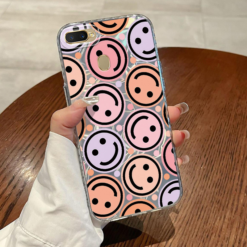 Casing Hp OPPO A7 OPPO A5s OPPO A12 OPPO A12S A11k Case Casing Pola tas emosi senyum HP Kasing Trans