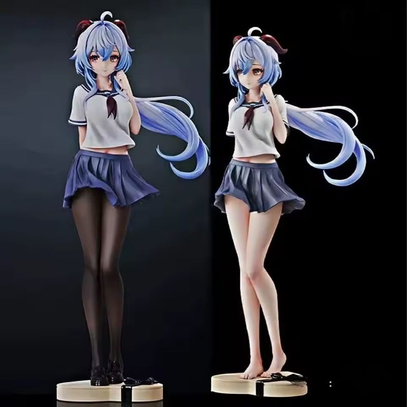 Genshin Impact Figure Ganyu Figures School Uniform Ganyu Kawaii Girl Figurine Pvc Statue Model Doll