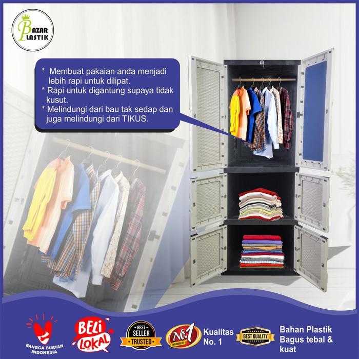 ( Lemari Dengan Gantungan ) Lemari Baju Plastik / Lemari Pakaian Plastik / Lemari Plastik Pakaian 2