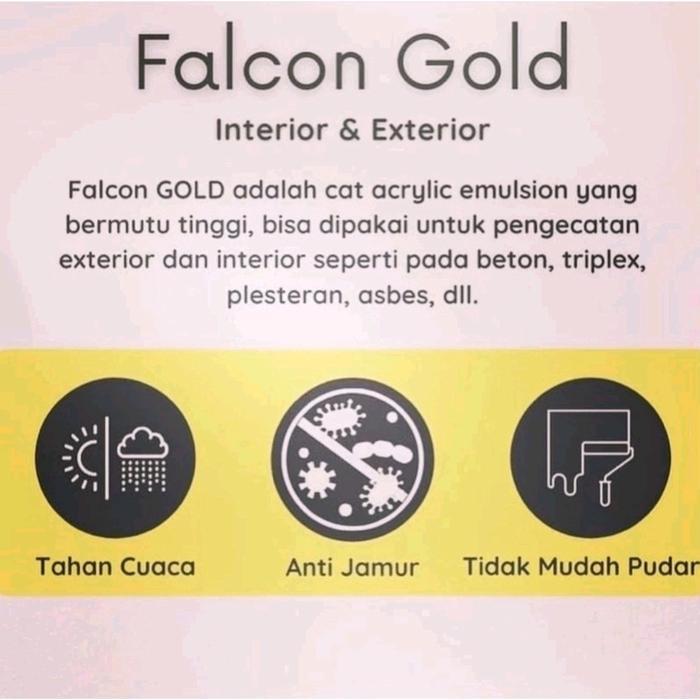 TERBARU CAT TEMBOK FALCON GOLD 5 KG GALON PUTIH DAN WARNA / CAT TEMBOK PUTIH 5KG /CAT DINDING