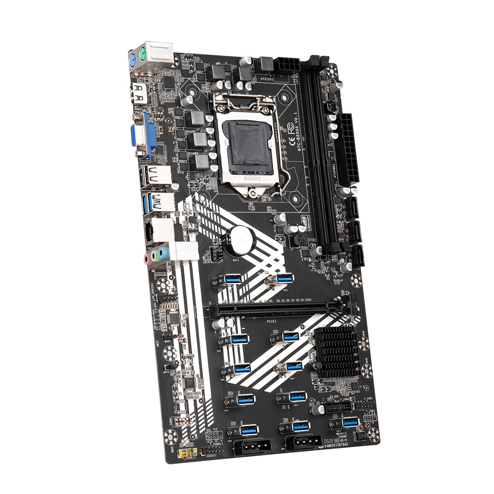 Mining Motherboard B250S 11 USB 3.0 to PCIe X16 LGA1151 Supports DDR4 DIMM RAM SATA3.0 HD-VGA ETH Mi