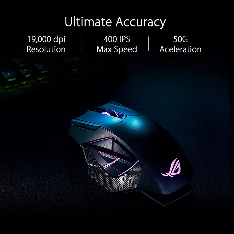 Asus ROG Spatha X Wireless Gaming Mouse 19000 DPI Sensor Magnetic Charging Stand 12 Programmable But