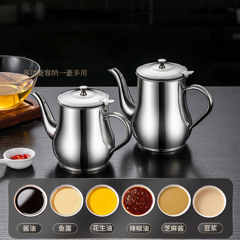 Kitchen Supplies Anhu Oil Tank Filter Oil Pot Stainless Steel Household Leak-proof  Bottle Pouring O