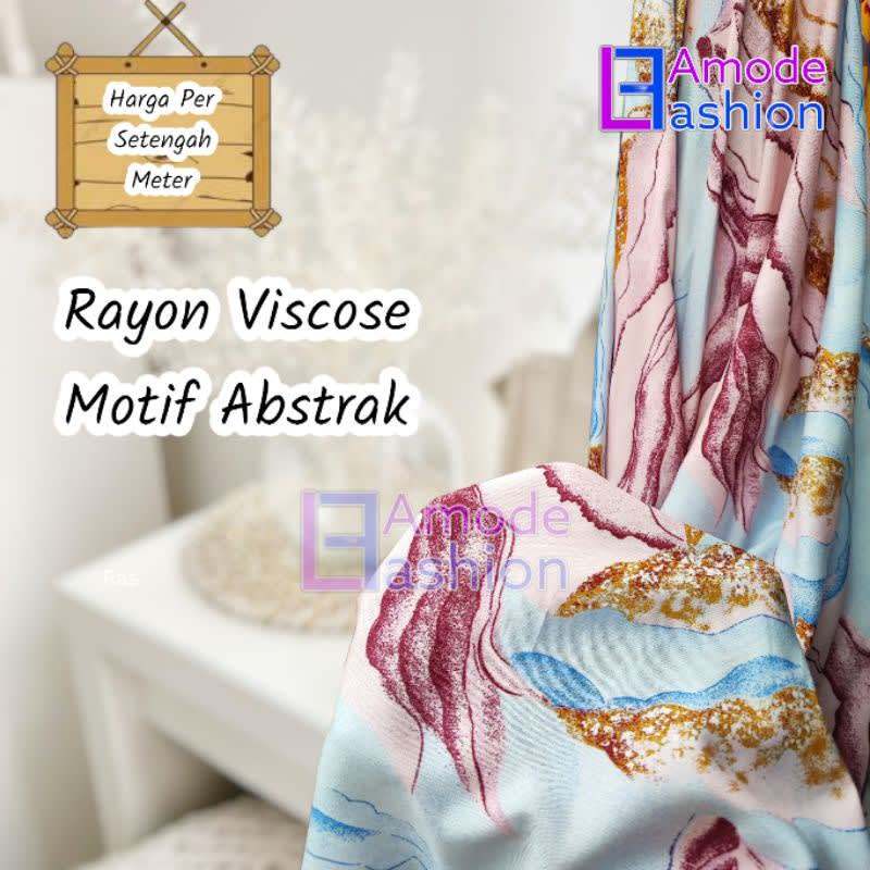 Kain Rayon Viscose Motif Abstrak