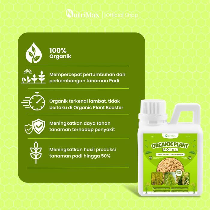 Thejaguar1 Nutrimax Organic Plant Booster Padi 500 Ml - Pupuk Organik Cair & Zpt Khusus Tanaman Padi