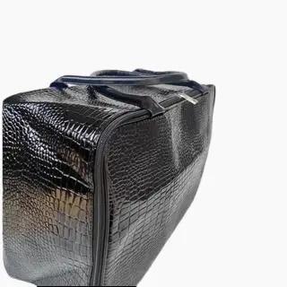 jbbe- Tas Koper Travel Bag Wanita Croco Kulit Buaya Sintetis Coklat Kopi Waterproof Travel