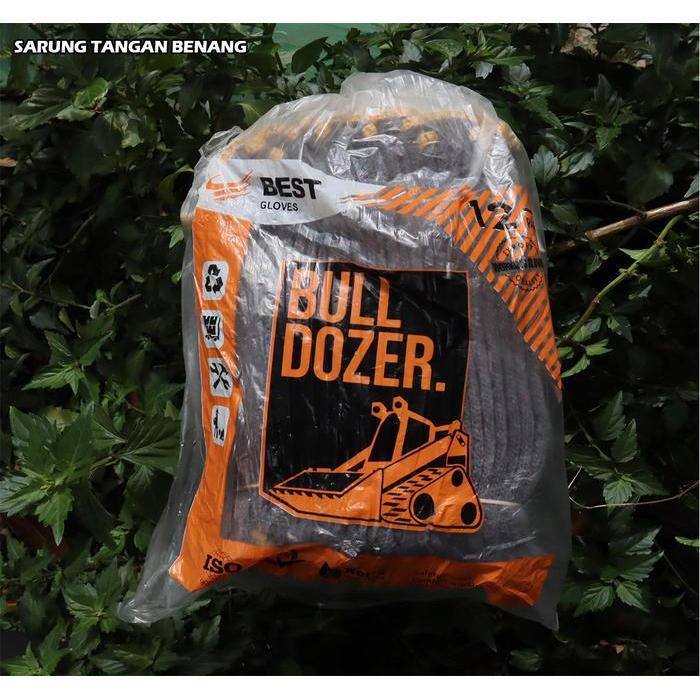 j88o- Sarung Tangan Benang 6 Abu Merk Bull Dozer - Sarung Tangan Proyek - Sarung Tangan