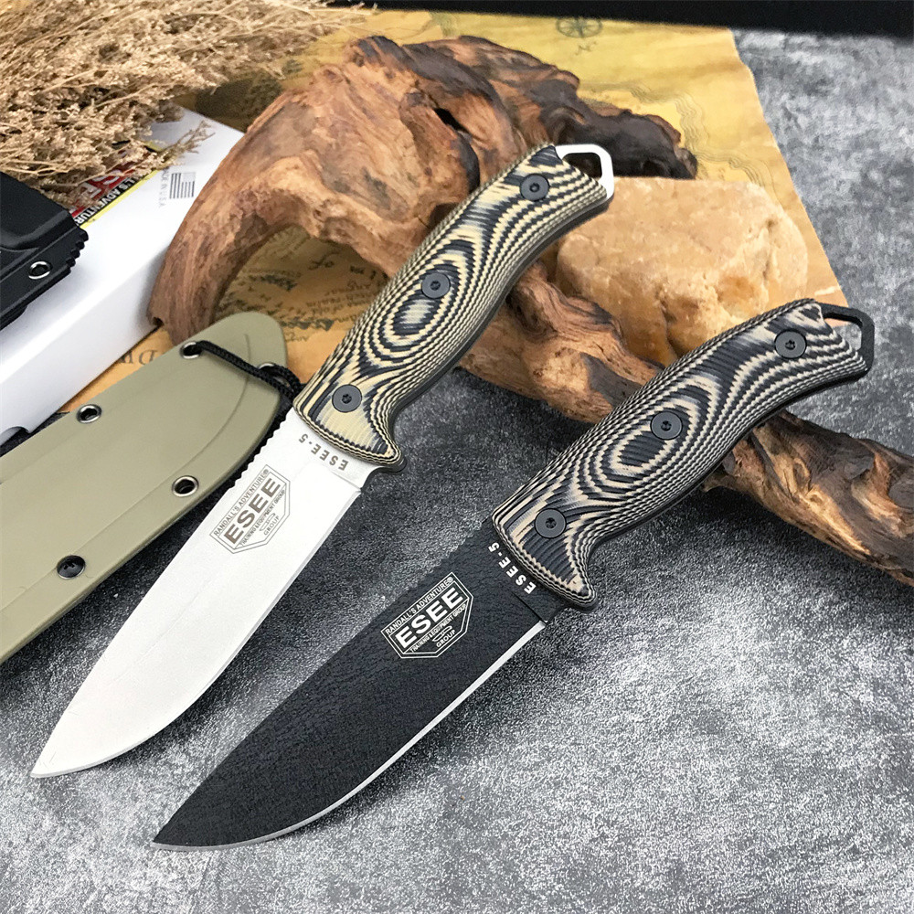 NEW ESEE-5 Fixed Blade Knife D2 Blade G10 Handle High Quality Outdoor EDC Camping Hiking Hunting