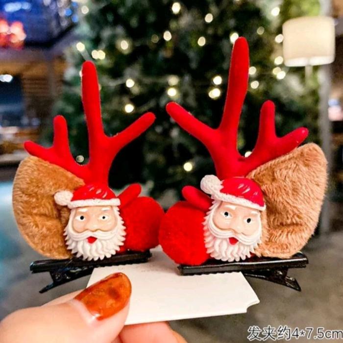 Jepit Rambut Natal Aksesoris Hiasan Natal Wanita Dewasa Dan Anak Anak