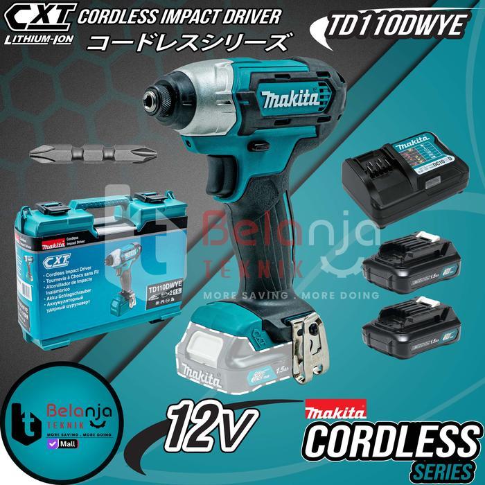 Mesin Bor Obeng Baterai Makita TD110 DWYE 12V Makita Cordless Impact Driver TD110DWYE 12 Volt CXT TD